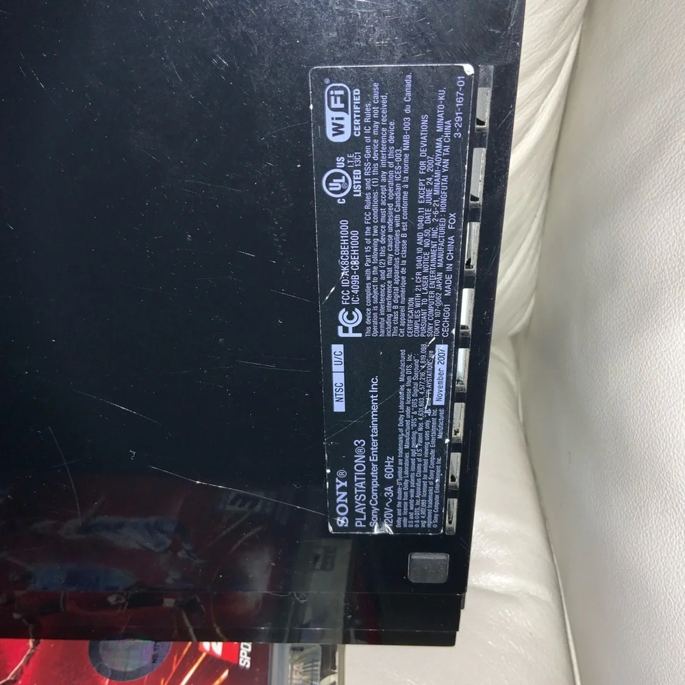 Sony PlayStation 3 Fat Black (PS3) Controller, games and Cables Tested! 40GB.